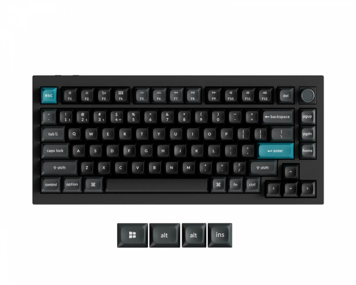  Q1 Ultra 8K Hotswap Knob Trådlöst ISO Tangentbord - Svart [Silk POM Brown]