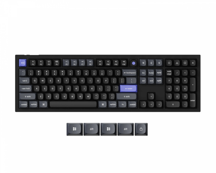  Q6 HE 8K Hotswap Knob ISO Tangentbord - Svart [Lime Magnetic Switch]