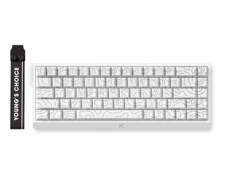 MCHOSE Ace 68 E-Sport ANSI Tangentbord - Vit Topografisk [Ice Rhino Magnetic]