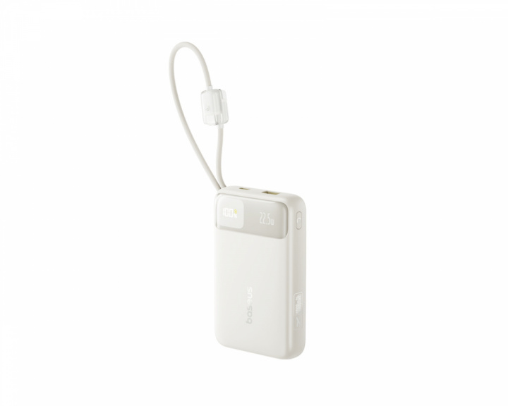  EnerFill FC11 Digital Display Power Bank med Dubbelkabel 22.5W 20000mAh - Beige
