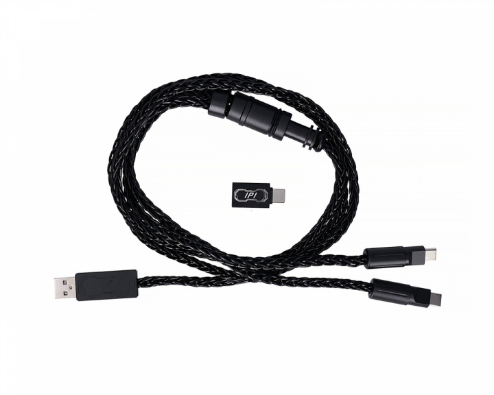  1-till-2 8K flätad kabel - Svart