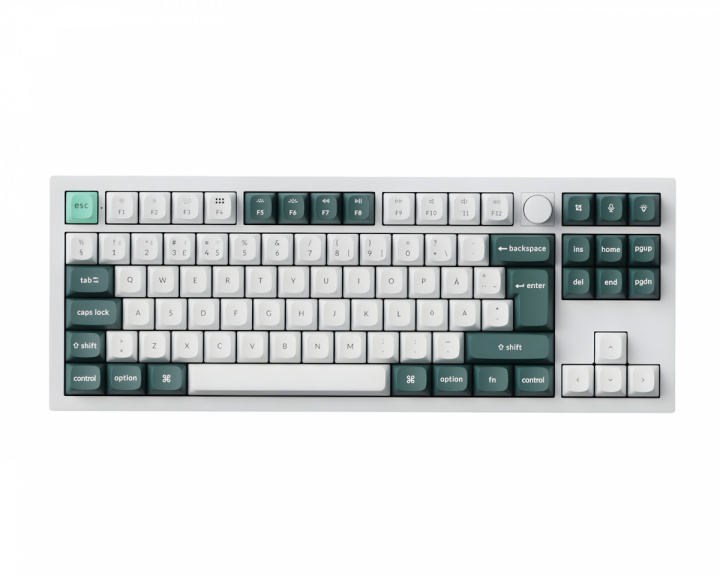  Q3 HE 80% Knob QMK Trådlöst Tangentbord [Gateron Purple Magnetic] - Shell White