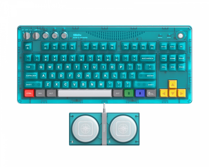  Retro Mechanical Keyboard - Trådlöst Tangentbord ANSI - Clear Blue