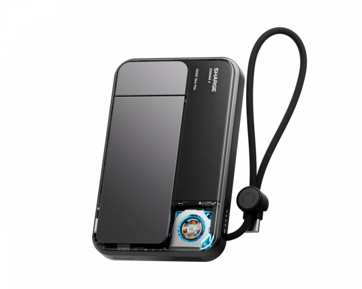  ICEMAG 3 Qi Trådlös Magnetisk Powerbank 10000 mAh - Svart