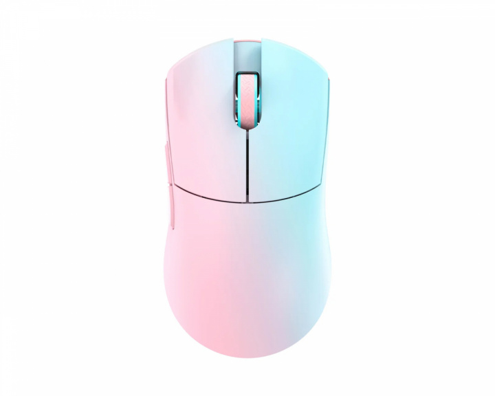  Huan Stainless Magnesium Alloy Trådlös Gamingmus - Blå/Rosa