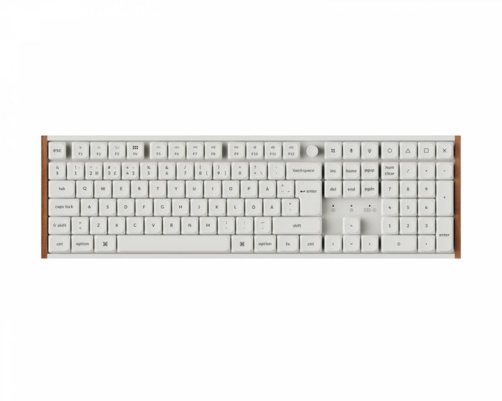  K5 Ultra Low-Profile 100% 8K Trådlöst Tangentbord - Wood White [Keychron Milk POM Brown]