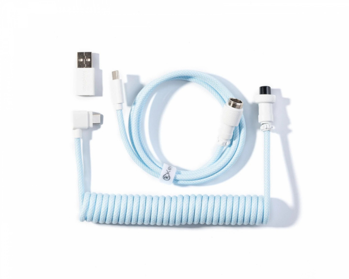  Coiled Aviator Kabel Angled 8K - Ljusblå