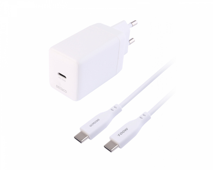  USB-C GaN-väggladdare 70 W - 1,8 m - Vit