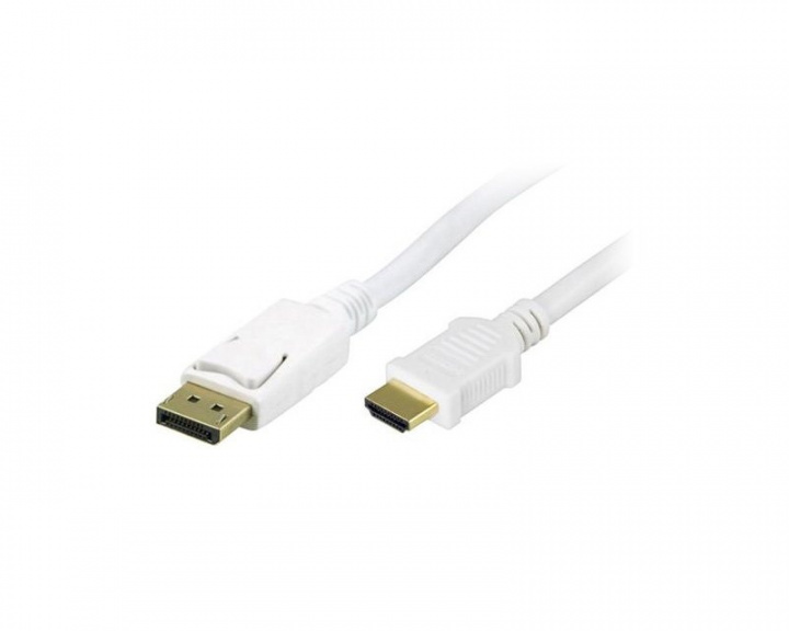 Deltaco DisplayPort till HDMI 2m Vit