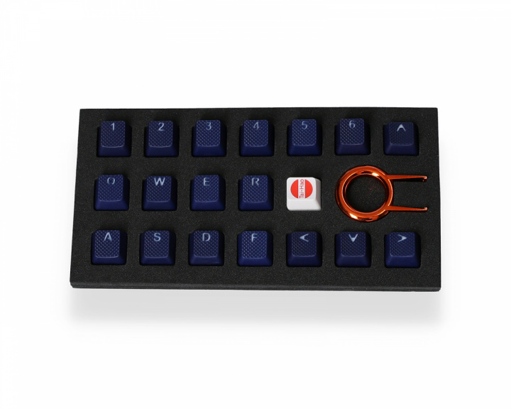 Tai-Hao 18-Key Gummi Double-shot Bakgrundsbelyst Keycap-set - Mörkblå