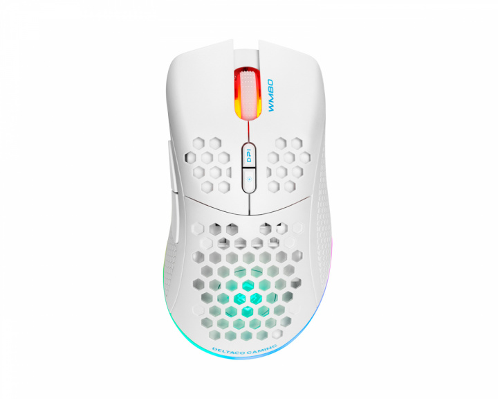 Deltaco Gaming WM80 Trådlös RGB Gamingmus Ultralätt - Vit (DEMO)