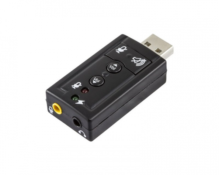Deltaco USB Ljudkort 7.1 2x 3,5mm (DEMO)