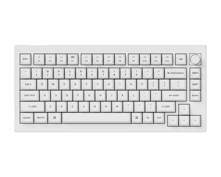 Keychron V1 75% Tangentbord Knob Version RGB Hotswap [K Pro Red] - Vit (DEMO)