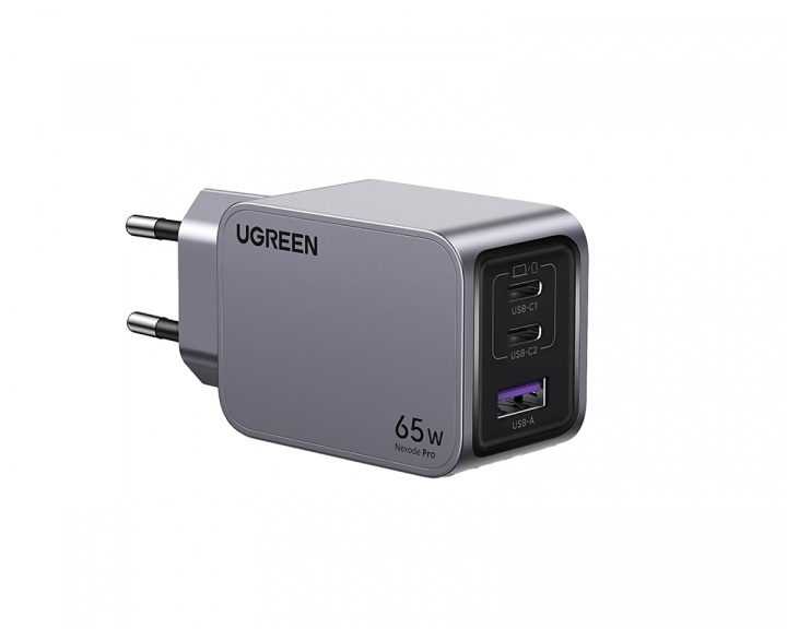 UGREEN Nexode Pro 65W 3-Ports GaN Väggladdare med 100W USB-C Kabel (DEMO)