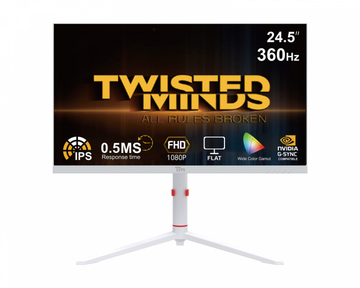 Twisted Minds Artic Pro Series 24” FHD, 360Hz, Fast IPS, 0.5ms, HDR400 Gamingskärm (DEMO)