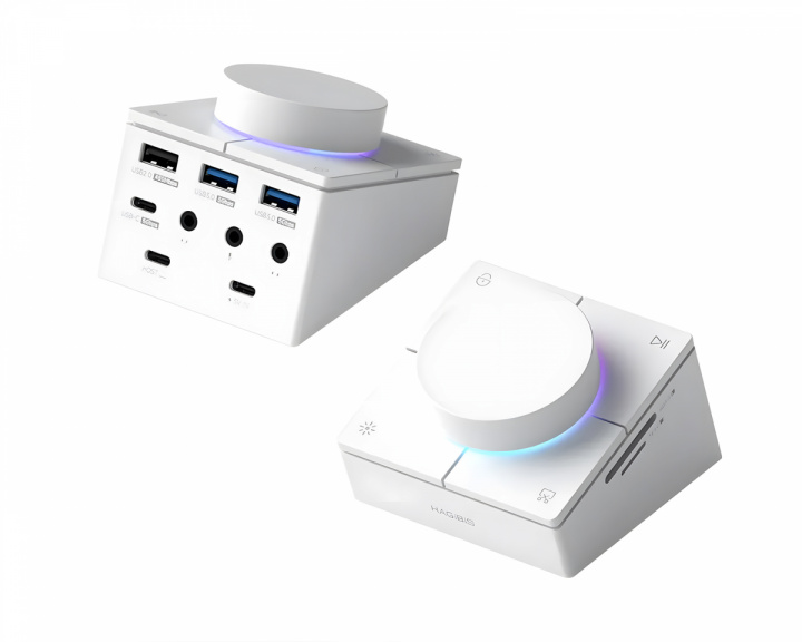 Hagibis USB-C-hubb med Ratt och Genvägsknappar - Vit (DEMO)