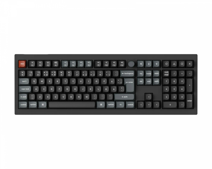 Keychron V6 Ultra 8K Hotswap Knob Trådlöst ISO Tangentbord - Svart [Silk POM Red] (DEMO)