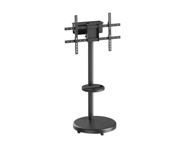MaxMount Heavy-Duty TV Golvstativ med Mediahylla - Svart (DEMO)