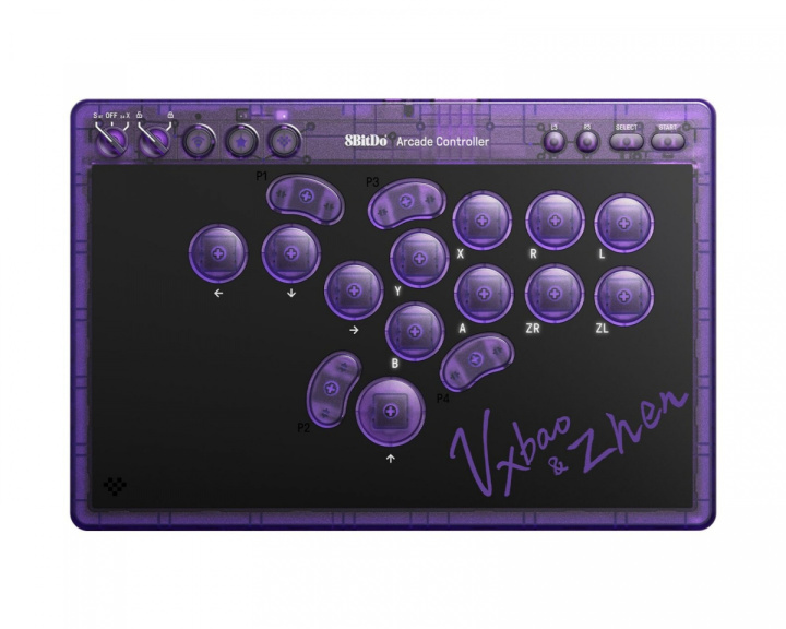 8Bitdo Arcade Kontroll - Transparent Lila (DEMO)