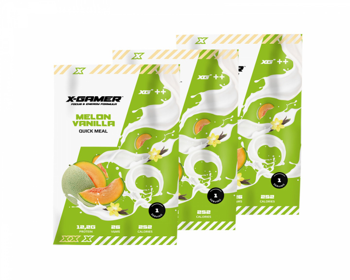 X-Gamer Quick Meal Pack - 3 Serveringar (210g) - Melon & Vanilla