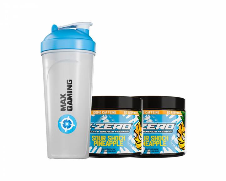 X-Gamer X-Zero Sour Shock Pineapple - 2 x 60 Serveringar + Shaker
