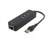 USB 3.0 Nätverksadapter & USB Hub 1000Mbps