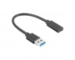 USB-C 3.1 (Hona) till USB-A (Hane) 15cm Adapter