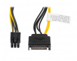 15-pin SATA (hane) till 6-pin PCI Express (hane) 20cm