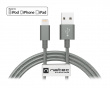 Lightning Kabel MFi Nylon - Lightning till USB (1.5 m) Grå