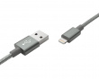 Lightning Kabel MFi Nylon - Lightning till USB (1.5 m) Grå