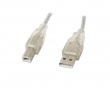 USB-A till USB-B 2.0 Kabel Transparent (1.8 Meter)