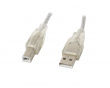 USB-A till USB-B 2.0 Kabel Transparent (3 Meter)