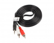 Ljudkabel 3,5mm till 2 x RCA Kabel (2 Meter) Svart