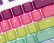 PBT Doubleshot Shine-through 121-Key Keycap Set - Rainbow Sherbet