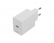 USB-C PD Wall Charger 20 W incl USB-C Cable - Vit Väggladdare med USB-C kabel