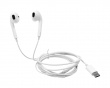 Semi-In-Ear hörlurar, 3 Knapps, USB-C - Vit