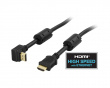 Vinklad HDMI Kabel High Speed with Ethernet, 4K, Ultra HD i 60Hz - Svart - 0.5m