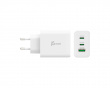 Wall Charger GaN, 65 W, 2x USB-C, 1x USB-A, 3-Port Charger - Väggladdare 