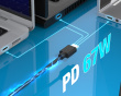 67W GaN PD USB-C, Miniladdare med 4.5 mm DC - Omvandlare