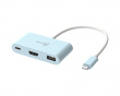 USB-C till HDMI 4K och USB Type-A med 90W Strömförsörjning - Blå