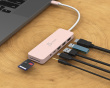 USB-C Multi-Port Hub med 60W Strömförsörjning - Rosa