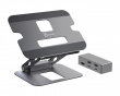 Justerbart Laptopställ i Aluminium med 4K USB-C Mini Dockningsstation