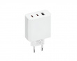 67W GaN USB-laddare 2C1A (2xUSB-A + USB-C) - Vit