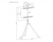TV Golvstativ på tre ben - 45”-65” - Svart