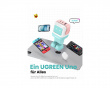 Uno Robot GaN 65W Snabbladdare - 3 port - Rosa/Blå