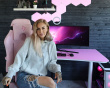 Arena Gaming Skrivbord - Large - Vit Rosa