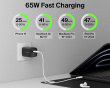 65w Dual GaN USB-C Väggladdare