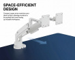 Space-Efficient Skärmstativ med gasfjäder och USB portar – 2 skärmar – Vit