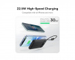 EnerFill FC11 Digital Display Powerbank med Dubbelkabel 22.5W 10000mAh - Cosmic Black
