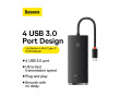 Lite Series 4-portars Type-C HUB-adapter - Svart